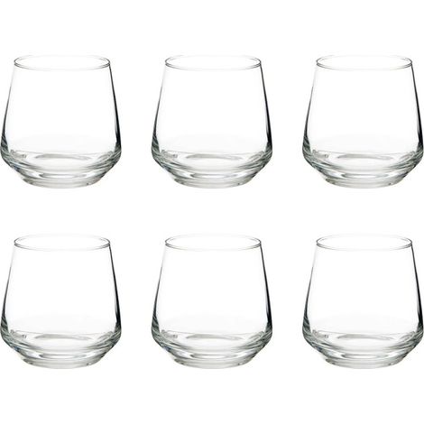 Lot de 6 gobelets en verre 34cl – Transparent – Design moderne – Facile d'entretien – Verre de qualité – Secret De Gourmet (1/3)