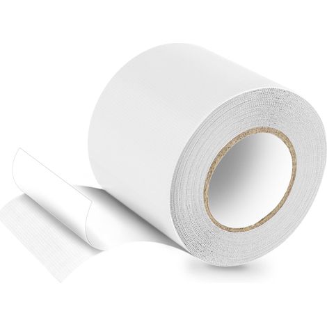 PVC Ruban de Bâche, Ruban de Réparation pour Bâches en Tissu, Patchs de Bâche, 5M8CM, pour Bâche de Camion, Auvent, Tente, blanc (1/5)