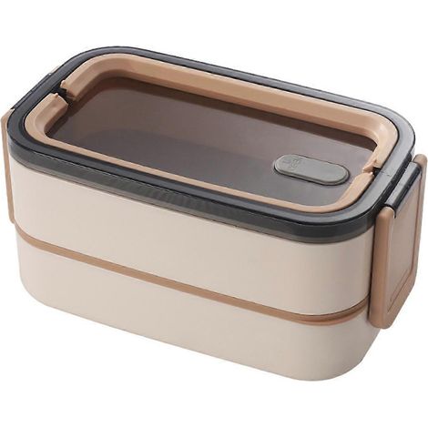 Boîte à bento double couche étanche pour micro-ondes avec sac isotherme -- (1/5)