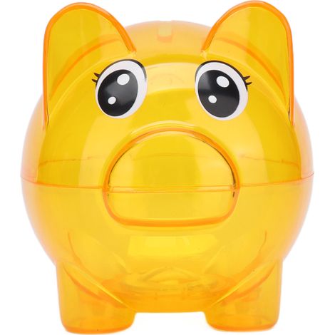 Coffret à économies cochon en plastique transparent résistant pour enfants