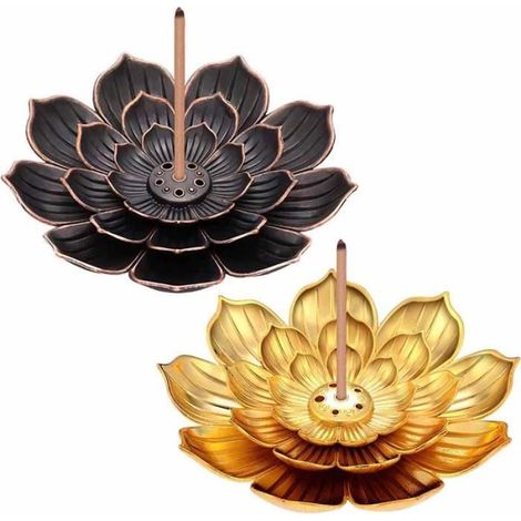 Porte-encens - FOLAYA - Lotus - Alliage Cuivre - Design Classique - Multifonctionnel (1/3)