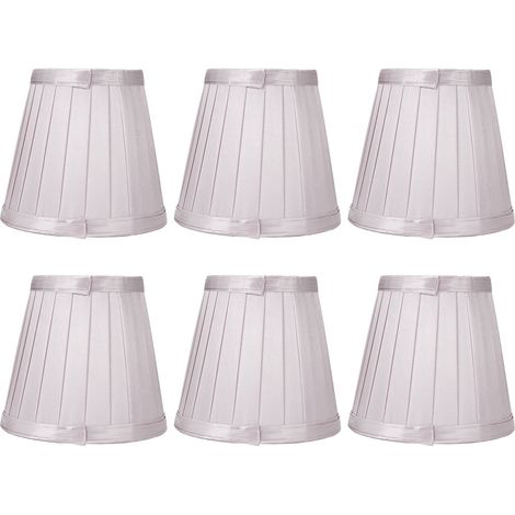 Lot de 6 abat-jour de rechange pour ampoule E14, applique murale ou plafonnier, rose et violet. (1/5)