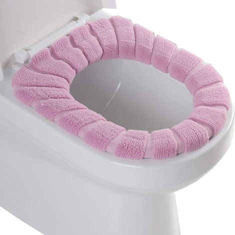 1 paquet de coussin de siège de toilette imperméable pour usage domestique, siège de toilette d'hiver, autocollant de siège de toilette quatre saisons (1/5)