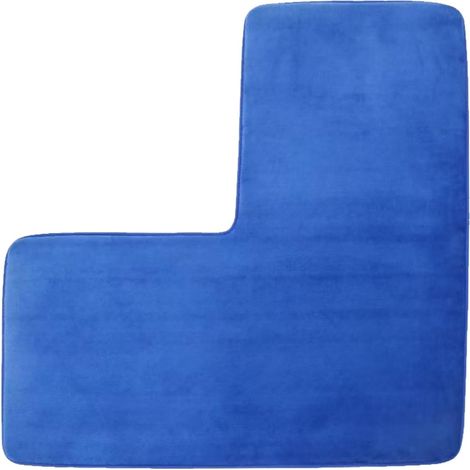 1 Tapis de bain forme L, velours corail, séchage rapide, antidérapant PVC, lavable machine, salle de bain (1/5)