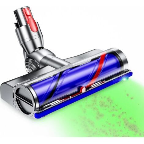 Brosse Compatible avec Aspirateur pour Dyson V7 V8 V10 V11 V15, Brosse Tête d'aspirateur Dyson Flexible et Pivotante à 180° avec Lampes LED pour Sols Durs et Moquettes