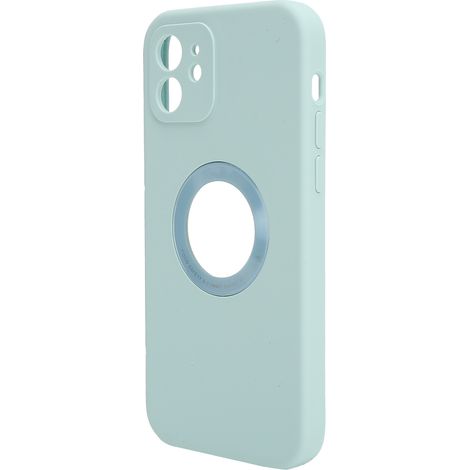 Coque de téléphone en silicone liquide à protection intégrale pour iPhone 12/12 Pro, étanche, vert clair (1/5)