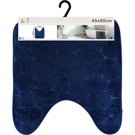 Wc-konturmatte formgedächtnis mikrofaser kiesel 45x50 cm - marineblau - Tendance