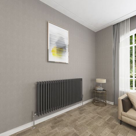SKY Bathroom 3 Column Anthracite 600x1190mm Traditional Cast Iron Style Radiator (1/5)