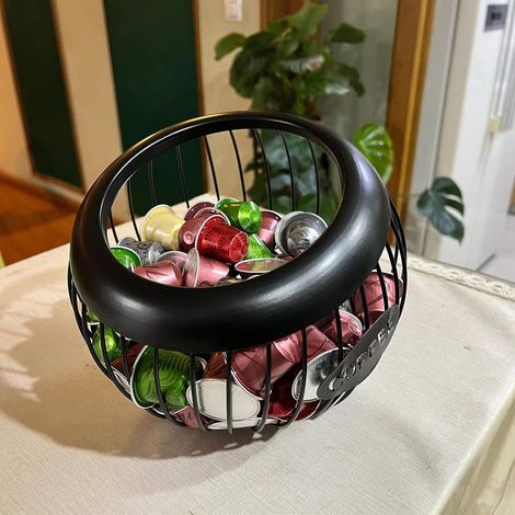 Porte-dosettes de café pour comptoir avec organisateur grande capacité noir (1/5)