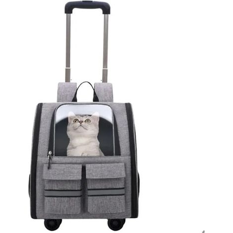 Sac de Transport 3 en 1 pour Animaux (10KG)Pliable, Ajustable et Confortable avec Ventilation OptimaleIdéal pour Voyages en Valise, Sac à Dos ou Transporteur Roulant (1/5)