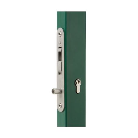 Locinox – Serrure à encastrer en acier inoxydable pour portail coulissant ou battant – Mécanisme 100% acier – Pêne dormant en crochet – Compatible avec cylindres européens
