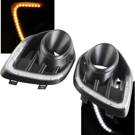 Feux de jour LED clignotants blanc jaune 2 ampoules compatibles Mitsubishi Lancer 2016-2018 (1/5)