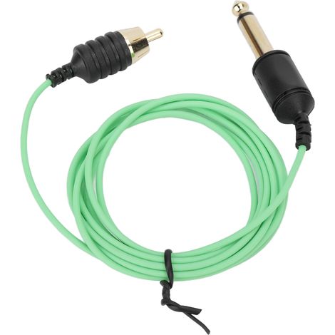 Câble RCA pour machine à tatouer, vert, 1,8 m, connexion serrée, transmission optimale, cordon de raccordement fiable pour stylo de tatouage, accessoire professionnel. (1/5)