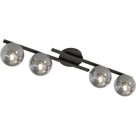 Plafoniera Moderna Nettuno Acciaio Nero 4 Luci E14 Ip20 (1/5)