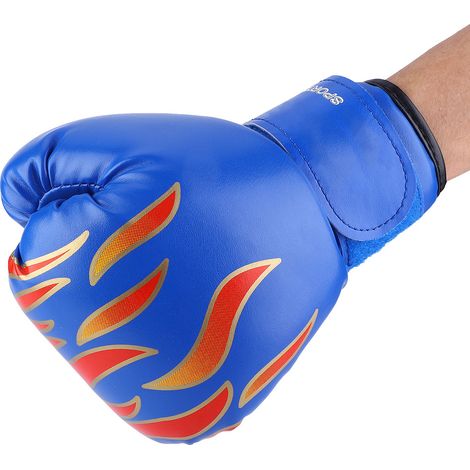 Boxhandschuhe für Kinder am Boxsack – Muay Thai, Kickboxen und Grappling – Blau
