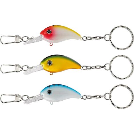 Porte-Clés Leurres de Pêche pour,Appâts de Pêche Réalistes Charmes pour Sac à Main - Porte-Clés Compact Pendentif pour Grand-Père Copain Père Fils,Pour s, Père, Fils, Grand-Père (1/5)