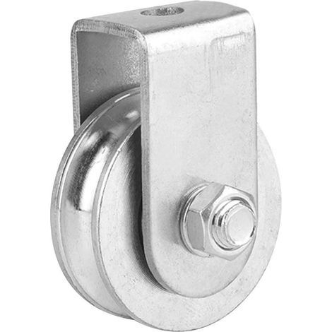Polea simple Heaveant de acero inoxidable, polea de bloque de rodillos simple para cable de acero, capacidad de carga de 300 kg - Plateada (1/5)