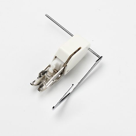 Pied-de-biche double entraînement pour machines à coudre multifonctions Brother, accessoire pour machine à coudre domestique : pied-de-biche à entraînement synchrone, corps blanc, diamètre 5 mm.