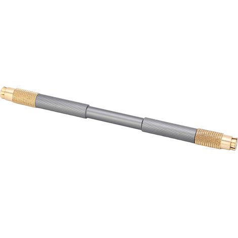 Poignée pour grattoir polyvalente en alliage d'aluminium non glissante à double tête ergonomique avec fermoir laiton grise (1/5)