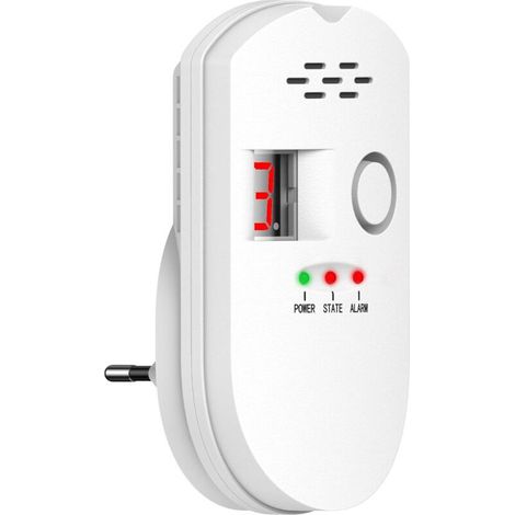 AMXCNOY 85 dB Gaswarngerät, Erdgas-, Flüssiggas- und Propangasalarm, Steckdosenalarm mit Digitalanzeige für Zuhause (1/4)