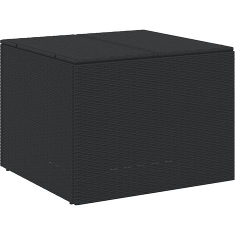 Vidaxl – Coffre de jardin noir 291L en résine tressée – Sac résistant à l'eau inclus – Dimensions 80 x 75 x 59 cm – Cadre en acier robuste