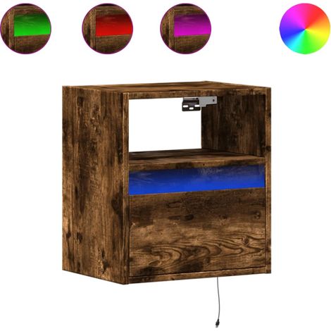 Maison Exclusive - Wand-Nachttische mit LED-Leuchten 2 Stk. Räuch