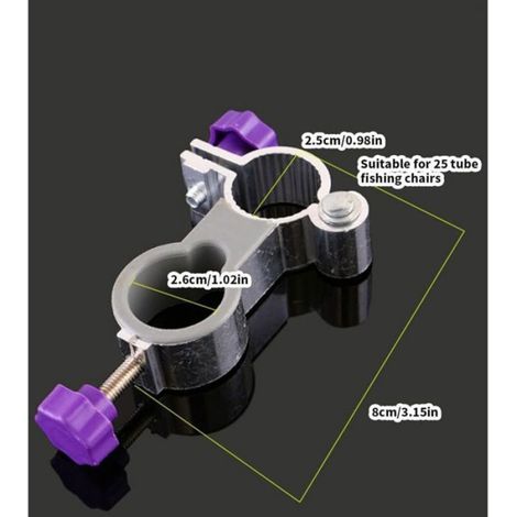 Pinces Universelles Pour Parapluie - Compatible Chaise De Pêche Et De Plage - Adaptateur Pour Chariot De Golf - Diamètre Tube 32-50 mm - 2 Pièces (1/5)
