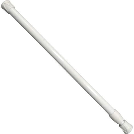 Tringle à rideau rétractable 55-90 cm – Installation sans vis ni perçage – Métal blanc – Compatible rideaux à anneaux (1/5)