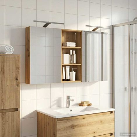vidaXL Set di Armadi da Bagno con porta 3 pcs 110 x 10,5 x 60,5