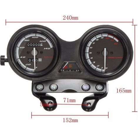 Geschwindigkeitsmesser/Kilometerzähler (km/h) für YAMAHA YBR 125 – Optimale Genauigkeit – 20 cm Kabellänge – 5-poliger Stecker – YBR125 (1/3)
