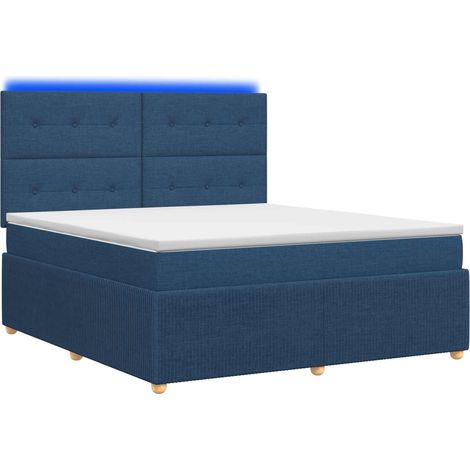Maison Exclusive - Letto Box Spring LED con Materasso Blu 140 x 200 cm Tessuto (1/5)