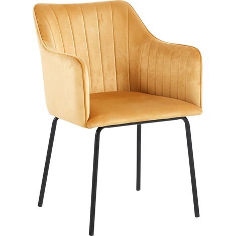 Sillas de comedor VCM 1er  Silla de cocina tapizada escandinava  Dimensiones aprox. AL. 82 x AN. 54 x T. 59 cm  Cómodo reposabrazos y respaldo  Silla de comedor - Valia (Marrón) (1/3)
