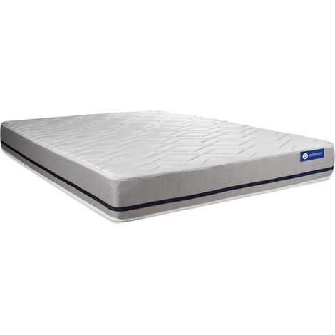 Komplettpaket Bett - Matratze 140x200 cm + Boxspringbett mit Lattenrost (im Set) + 2 Kopfkissen + Bettdecke - Actiflex Soft