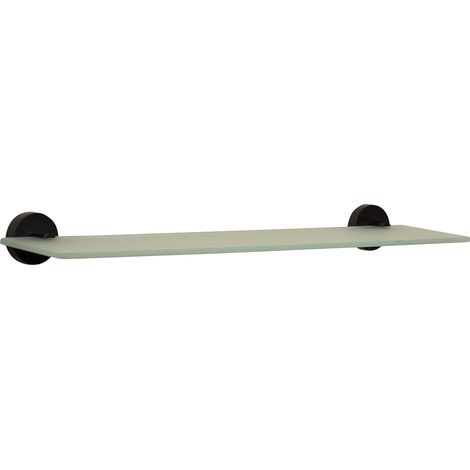 Croydex Frosted Glass Shelf, Flexi-Fix Bathroom Floating Shelf, Matt Black (1/5)