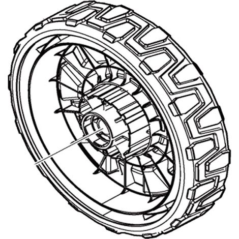 Roue avant tondeuse à batterie Makita DLM382, DLM432 - 459100-7