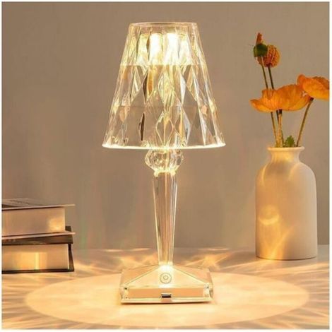 Lampe De Table - LED - Cristal - 3 Couleurs - Commande Tactile - USB - 1 Pièce (1/4)