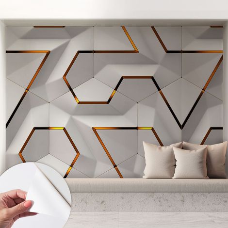Carta da parati autoadesiva - Fotomurale adesivo - design elegante - stile moderno - Geometria moderna 208x146 cm (1/5)
