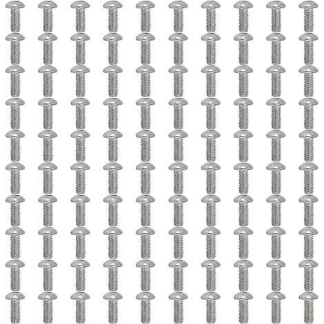 100 Stück Innensechskantschrauben mit Knopfkopf M4, verzinkter Stahl, für Präzisionsmaschinenbau 2802-0004