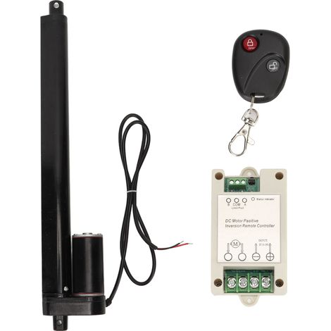 Miniatur-Linearantrieb, schwarz, 12 V, 1000 N, 250 mm, für Landwirtschaft, Robotik, Außenverfolgung und Hausautomation mit Fernbedienung und Steuerung