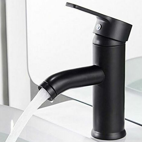 Matt black faucet copper bathroom faucet hot and cold water basin unique retro design fashion faucet