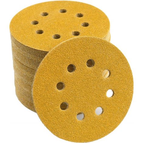 30 selbstklebende 5"-Schleifscheiben mit 8 Löchern und Körnung 80 für Exzenterschleifer