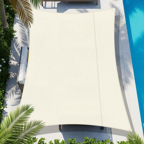 Voile d'ombrage Oxford Rectangulaire 2x4m,Crème (1/5)