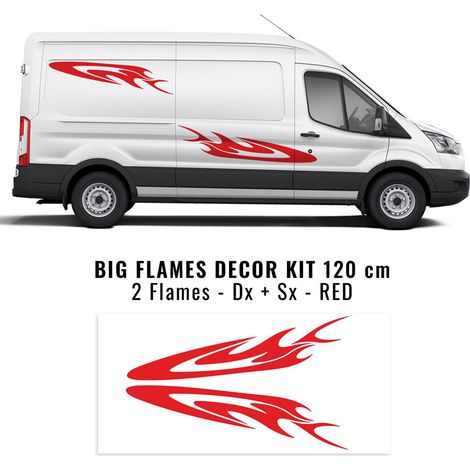 Decor Kit Universale Big Flames - Colore: ROSSO