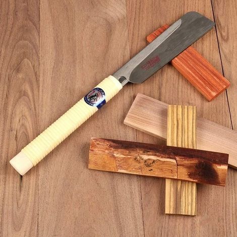 Ryoba Saw Scie à Main Japonaise à Double Tranchant - Tronçonneuse Interchangeable Avec Lame Flexible pour le Travail du Bois, Orange (1/5)