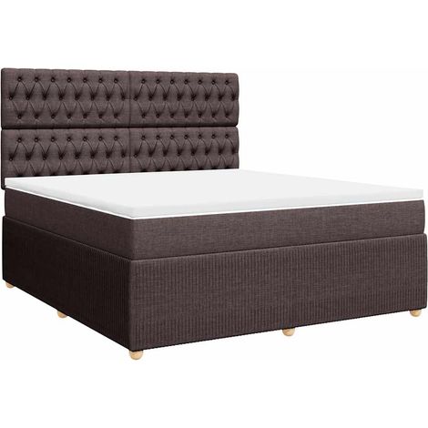 Maison Exclusive - Giroletto a Molle con Materasso Marrone Scuro 180x200cm Tessuto