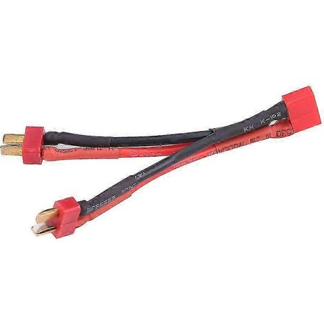 Câble d'alimentation en silicone de type Deans (2 connecteurs mâles vers 1 connecteur femelle) pour batterie LiPo 2-6S. Qualité supérieure. (1/5)