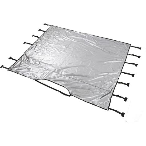 Housse de protection universelle noire en tissu Oxford pour caravane, avec éclairage LED, pour l'avant et le remorquage. (1/5)