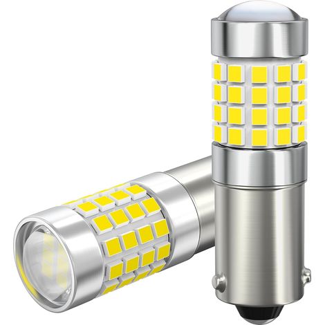 H6W BAX9S LED Canbus Error Free 54LEDs Bulb with 12V Projector for Car Backup Daytime Running Light Interior Side Number Plate 6500K White (H6W/BAX9S) (1/5)