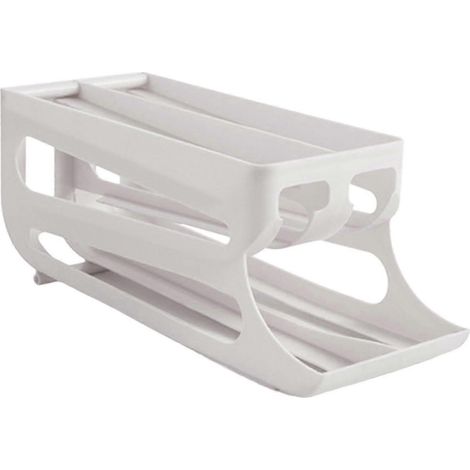 Automatischer Eierspender, Eieraufbewahrungsbehälter, 3-stöckiges Eierregal, Eierkühlschrank-Organizer für 43 Eier-white (1/5)