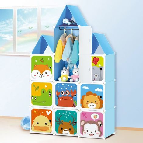 Armoire Modulable Pour Enfants Storage Jeux De Mobile Jeux De L'organisateur Superposé Avec 10 Cubes (1/5)